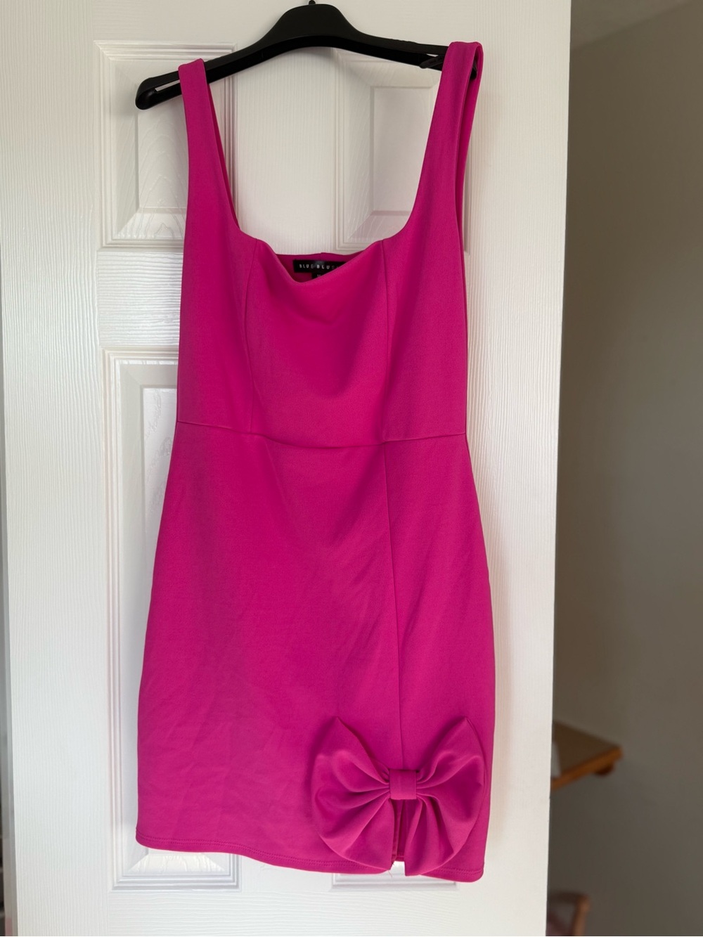 Blue Blush Hot Pink Bow-Accent Mini Dress